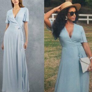 The Jetset Diaries Dress Mohea Wrap Maxi in Blue White